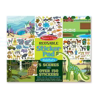 Melissa & Doug Reusable Sticker Pad: Dress-Up - 165+ Reusable Stickers, Habitats