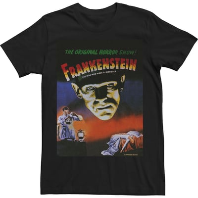 Licensed Character Big & Tall Universal Monsters Distressed Frankenstein Movie Poster Tee, Men's, Size: 4XL, Black
