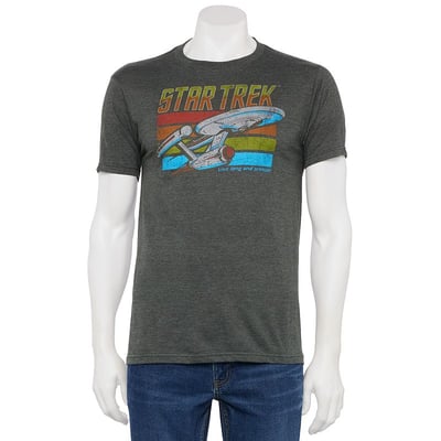 Licensed Character Men's Star Trek Enterprise Starship Graphic Tee, Size: Small, Grey Heather