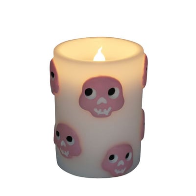 Celebrate Together Halloween Celebrate Together™ Halloween LED Skull Pillar Candle, White