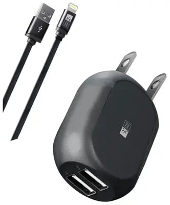 Bytech Lightning Charger & Cable Dual Wall