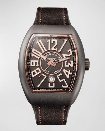 Franck Muller Men's 41mm Vanguard Brushed Titanium and 18K Rose Gold Watch