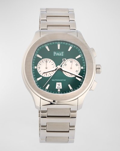 PIAGET 42mm Polo Chronograph Bracelet Watch, Green
