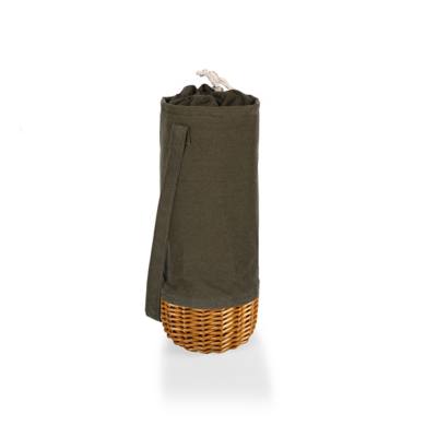 Picnic Time Malbec Insulated Canvas and Willow Wine Bottle Basket