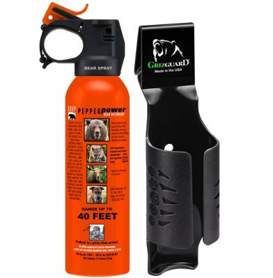 Pepper Power Safety Orange Bear Spray with Griz Guard Holster