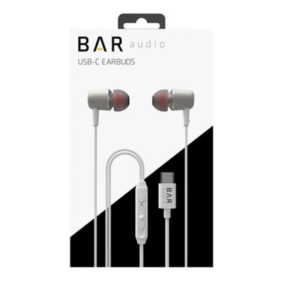 CELLHELMET Bar Audio In-Ear Earbuds with Microphone, USB-C Connector, White