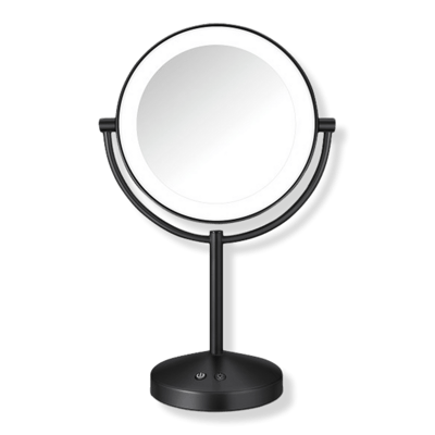 Matte Black Double-Sided Lighted Makeup Mirror by Conair