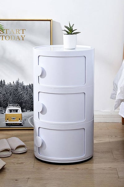 Living And Home 3-Tiered Drawer Storage Unit Organizer In White