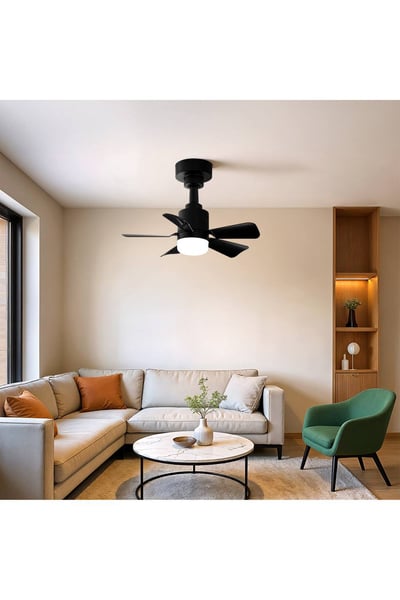 Living and Home Elegant LED Ceiling Fan Light in Black