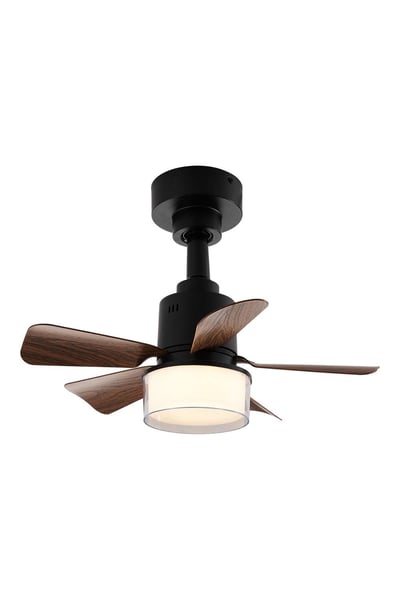 Living and Home Contemporary LED Ceiling Fan Light in Walnut