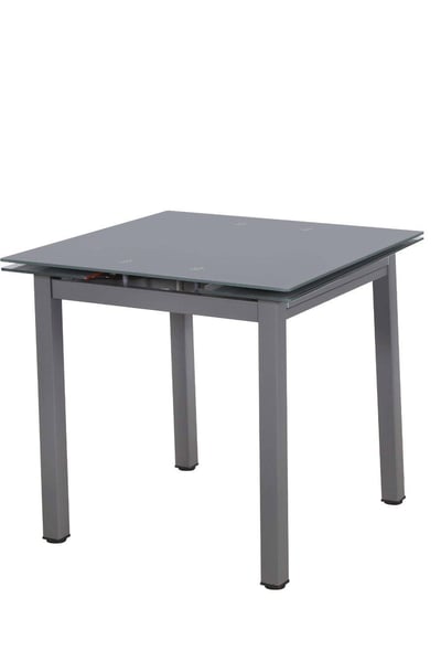 Modernique Tempered Glass Extending Small Dining Table 80 cm to 130 cm in Grey