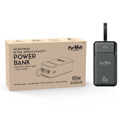 Pursonic PurVolt 40000mAh Ultra High Capacity Power Bank Powering Laptops Phones Beyond one_size | PBC40