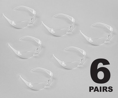 Project Source 6 Pack Clear Anti-scratch Plastic Safety Glasses one_size in White | 54328