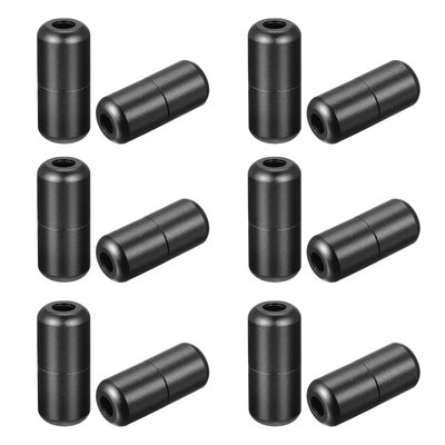 Unique Bargains Shoelace Locks Buckle 8 x 18mm Aluminum Elastic No Tie Shoe lace Turnbuckle Glossy Black 12pcs | S25120502UX5007