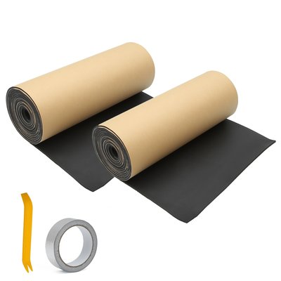 Unique Bargains 2pcs Sound Deadening Mat 157mil 4mm 36sqft Heat Insulation Pad Universal for Car Door Floor Damping Self Adhesive Foam W/ Foil Tape