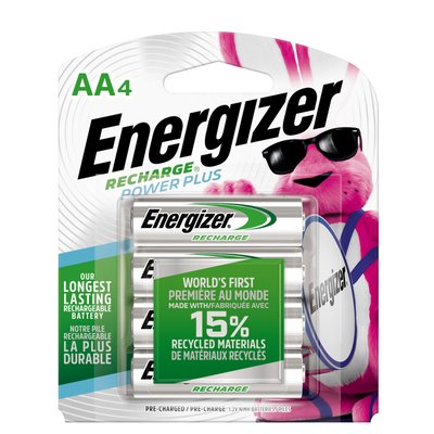 Energizer Power Plus Rechargeable Nickel Metal Hydride (NiMH) AA Batteries ( 4 -Pack) | NH15BP4T1