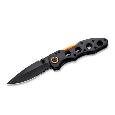 SUGIFT Folding Pocket Knife with Serrated Blade and Clip for Camping Hiking and Everyday Cutting one_size | QLLSSGS089