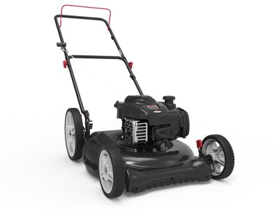 Yard Force 21 in. Gas Push Mower 125cc Briggs and Stratton e450 Engine Prime N Pull Start 2-in-1 Mulching and Discharge 5-Position Height Adjust