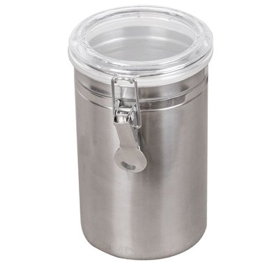 Unique Bargains Stainless Steel Airtight Canister Food Container for Kitchen Counter Sugar Coffee Bean Tea Nuts Cookie Storage with Clear Lid Locking