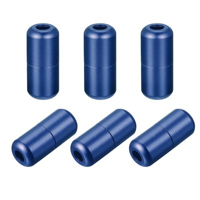 Unique Bargains Shoelace Locks Buckle 8 x 18mm Aluminum Elastic No Tie Shoe lace Turnbuckle Glossy Dark Blue 6pcs | S25120502UX5006