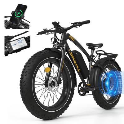 Skeri Electric Scooter-26inchx4.0inch Fat Tire E Bike-1000W Motor-48V 15.6Ah Removable Electric Bike for Adults-60 Miles-25 mph-Electric Bicycle with
