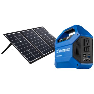 Westinghouse 100-Rated/150-Peak Watt Power Station 155-Watt Hour Portable Solar Generator + 60-Watt Portable Solar Panel one_size