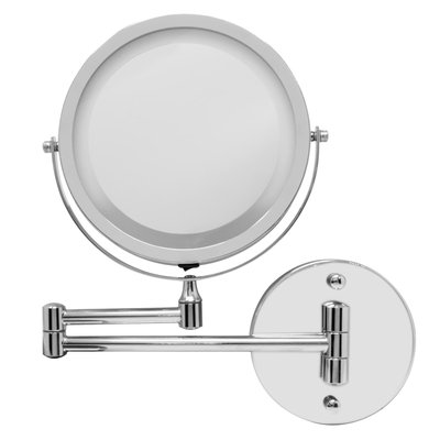 Polished Chrome Double-Sided 5x Magnifying Wall-Mounted Mirror