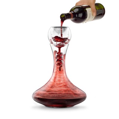 Final Touch Twister Glass Aerator Decanter Set Stainless Steel one_size in Clear | WDA919