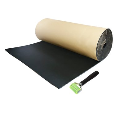 Unique Bargains 1set Automobile sound Insulation Mat 10mm Door Hood Engine Heat Insulation W/ Roller Push Tool 60x100cm 24 Inch x40 Inch one_size
