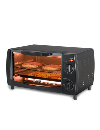 Commercial Chef 10L Toaster Oven - Pizza Oven with Toast Bake Broil and Keep Warm - 4 Slice Toaster with Top and Bottom Heaters - 9-inch Pizza Cooker