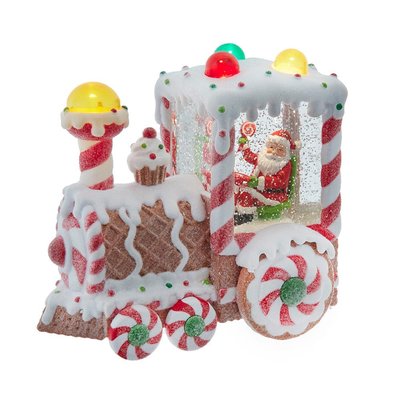 Kurt S. Adler 7.5-Inch Battery Operated USB LED Lighted Santa Train Lantern with Spinning Glitter Water. one_size | JEL1063