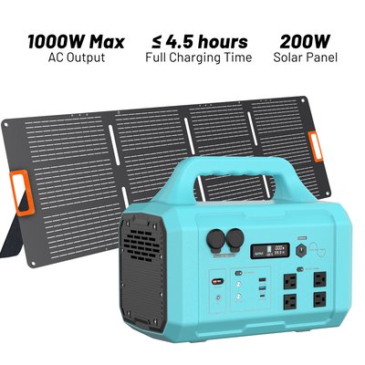 Mondawe GALAXY 1000-Watts Portable Power Station with 200W Solar Panel | MO-PEG-U01BL2M
