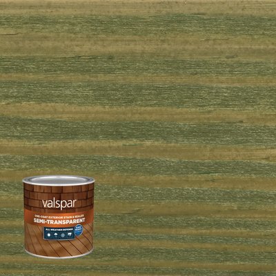 Valspar Forestland Semi-transparent Exterior Wood Stain and Sealer in One ( Half-pint ) in Green | FORESTLAND-1614365