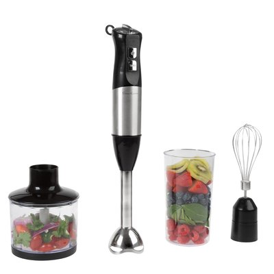 Classic Cuisine 6-Speed 4-in-1 Immersion Hand Blender for Soups (Black) | 82-KIT1120