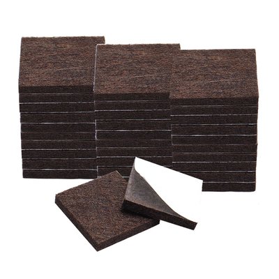 Unique Bargains 32pcs Furniture Pads Square 1 1/4Inch Self-stick Anti-scratch Felt Pads Reduce Noise for Chair Feet Floor Protector Brown one_size