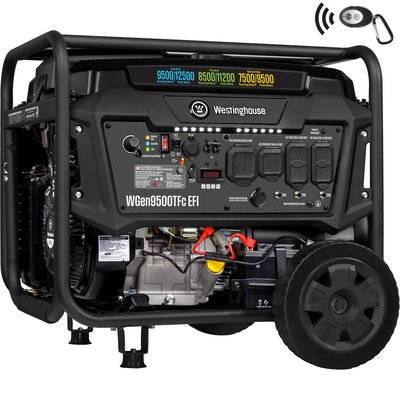 Westinghouse 50 State Remote Electric Start 12500 / 9500 -Watt Gasoline/Liquid propane/Natural gas Tri fuel Portable Generator | WGEN9500TFC EFI