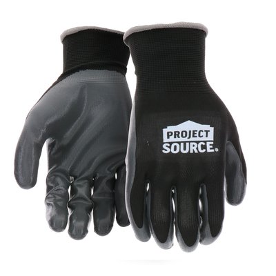 Project Source Large/X-large Gray Nitrile dipped Polyester Construction Gloves 1 -Pairs | LW37103-LXL