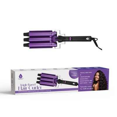 Pursonic Triple Barrel Hair Curler Effortless Beach Waves Curls one_size | TBHC3PW
