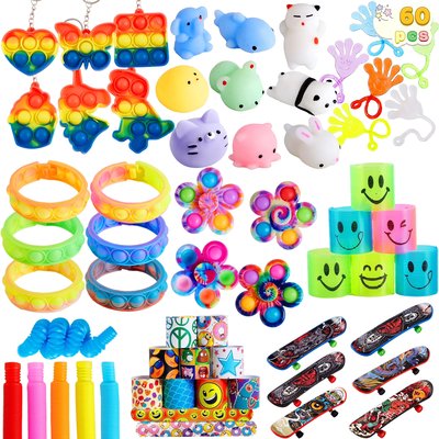 Joyfy 60 Pcs Party Favors Fidget Toys Birthday Goodie Bags Fillers for Kids Pinata Stuffers one_size | 15065PM