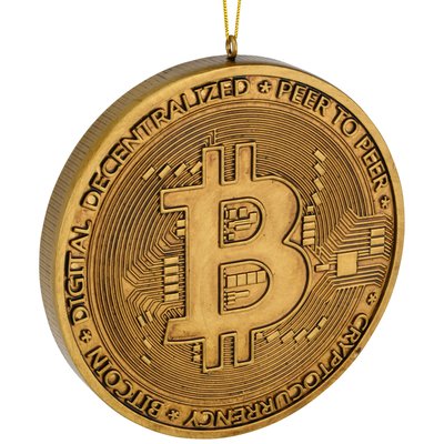 Tree Buddees Bitcoin Christmas Ornament Cryptocurrency Money Ornaments one_size in Gold | 41266