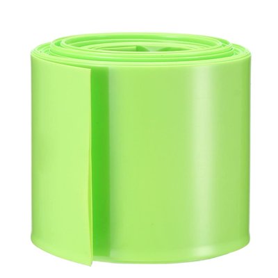 Unique Bargains Battery Wrap PVC Heat Shrink Tubing 50mm Flat Width for 18650 5 Meters Long Bright Green one_size | S25072800UX9369