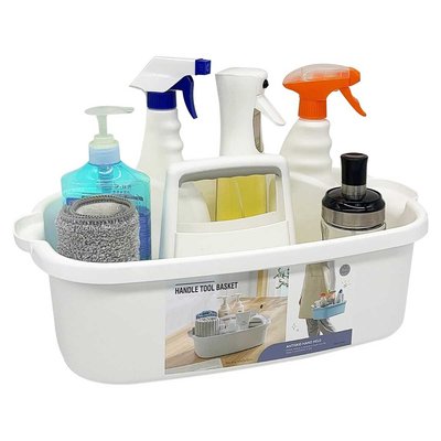 Aoibox Multi Purpose Plastic Cleaning Caddy with Handle Shower Organizer Storage Basket Totes for Bathroom Supplies Cleaning Products Under Sink Tool