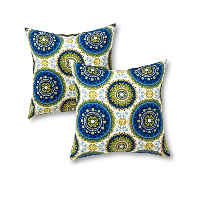 Greendale Home Fashions 2 -Pack Geometric Summer Square (no theme) Throw pillow Polyester in Blue | OC4803S2-SUMMER