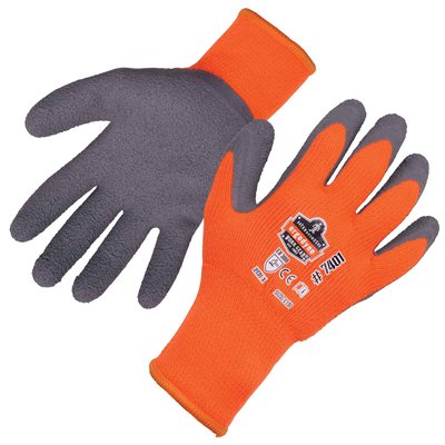 Ergodyne Large Orange Nitrile dipped Latex Cold weather Gloves 1 -Pairs | 17624