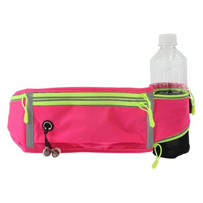 Unique Bargains Waist Pack Bag with Water Bottle Holder Reflective Runners Belt Jogging Pocket Belt Running Belt Fanny Pack for Hiking Cycling