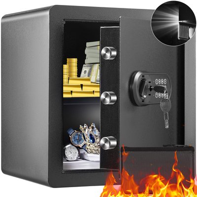 VEVOR Safe 1.8 Cubic Feet Home Safe Steel Security Safe with Digital Keypad and 2 Keys Cabinet Safe with Fire-proof Bag Protect Cash Gold Jewelry