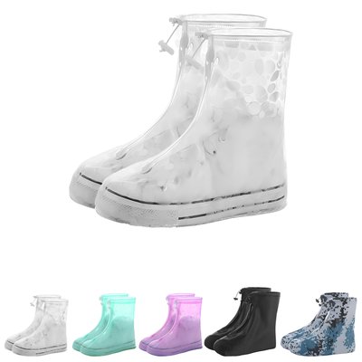 Unique Bargains Waterproof Shoe Covers Reusable Overshoes Non-Slip Rain Boot Protectors for Men Women Easy to Clean and Portable White XXL 1pair