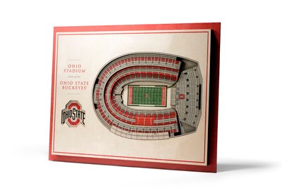 StadiumViews Ohio State Buckeyes YouTheFan NCAA Ohio State Buckeyes 5-Layer StadiumView 3D Wall Art - Ohio Stadium YouTheFan Team Colors Floater