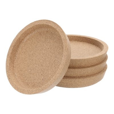 Unique Bargains 20pcs Cork Coaster With Lip for Drinks Absorbent 4 Inches Heat Resistant Reusable Drink Coaster for Wine Glass Cup Mug Brown