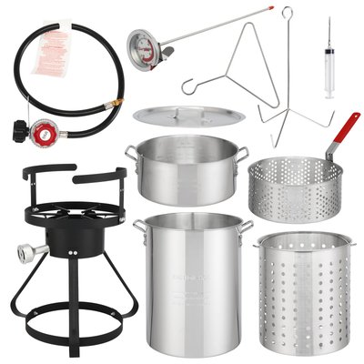 Outopee Turkey Fryer 30 Quarts Manual Ignition Liquid Propane Gas Turkey Fryer one_size | LO1G57000507